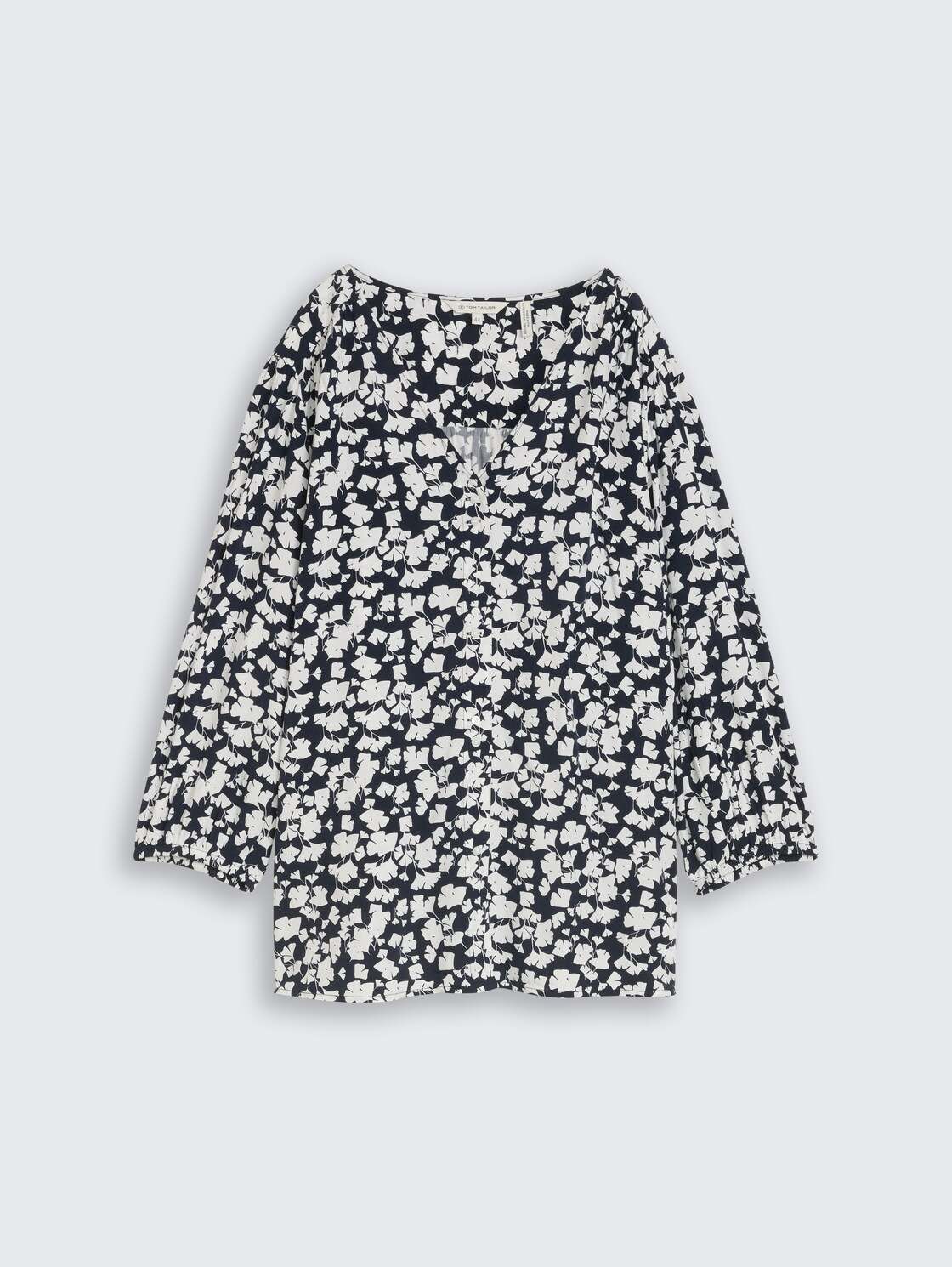 Plus Size - Bluse aus Viskose - blue ginkgo minimal - Vorder-Produkt-Ansicht