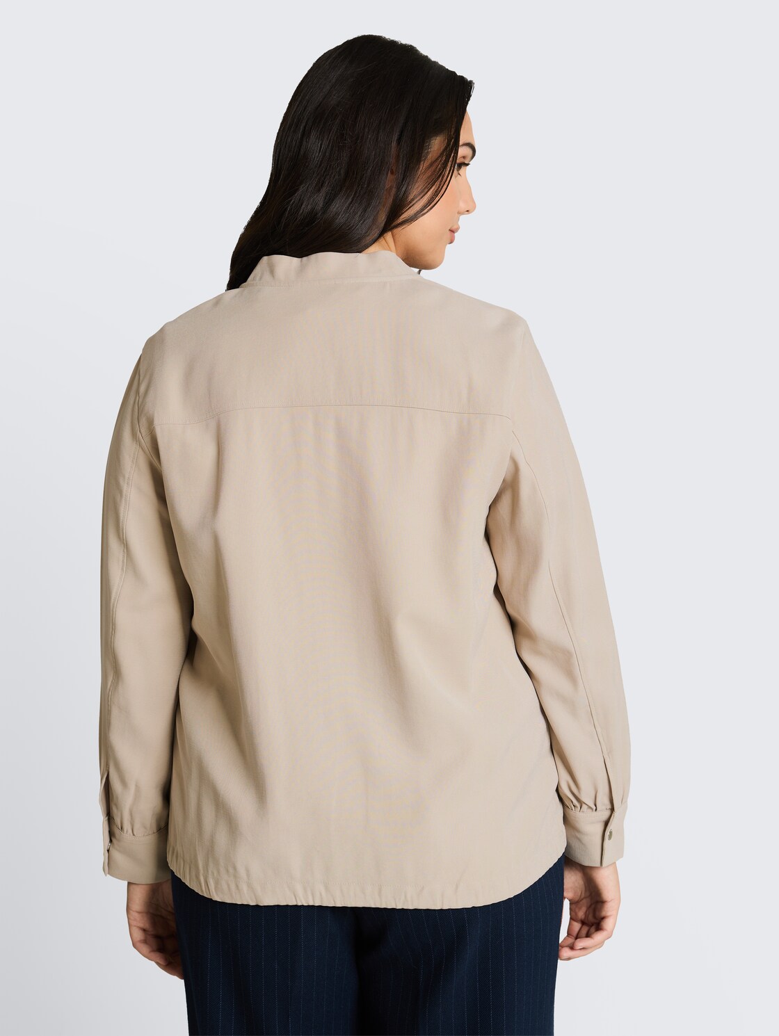 Plus Size - Loose Fit Bomberjacke mit Brusttaschen - soft taupe grey