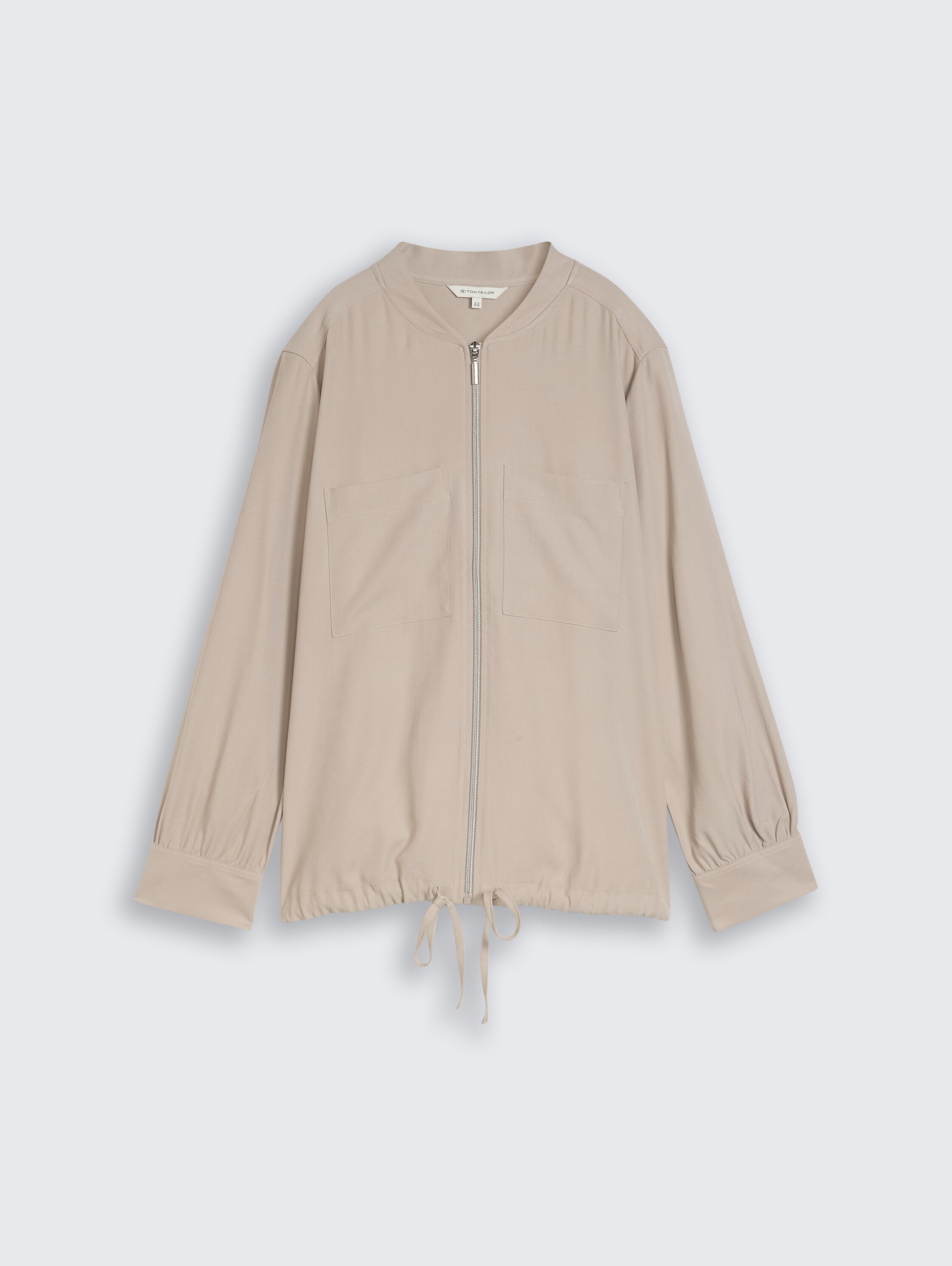 Plus Size - Loose Fit bomberjack met borstzakken - soft_taupe_grey - 