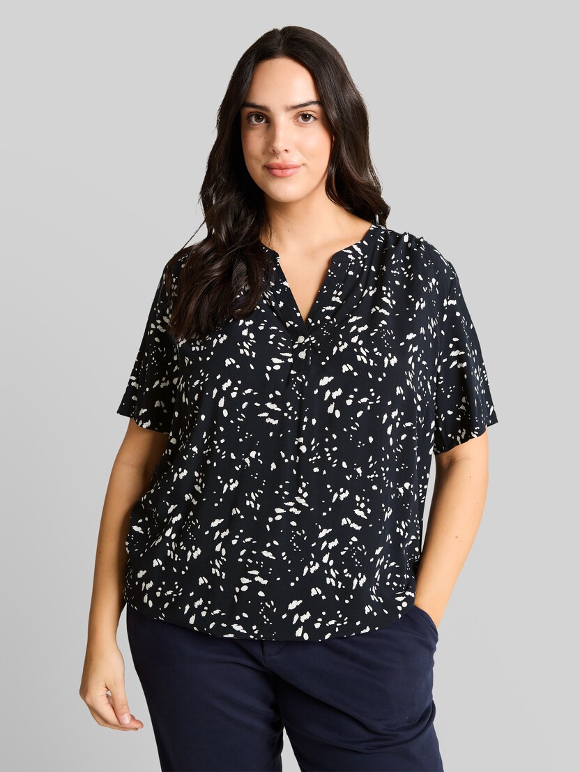 Plus Size - Bluse mit Muster von Women Plus Size, navy dot
