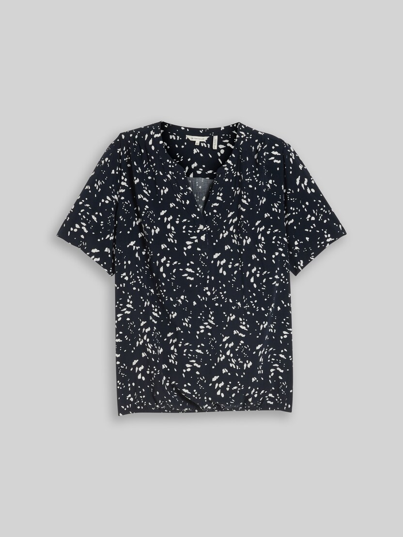 Plus Size – Patterned Blouse by Women Plus Size, navy dot