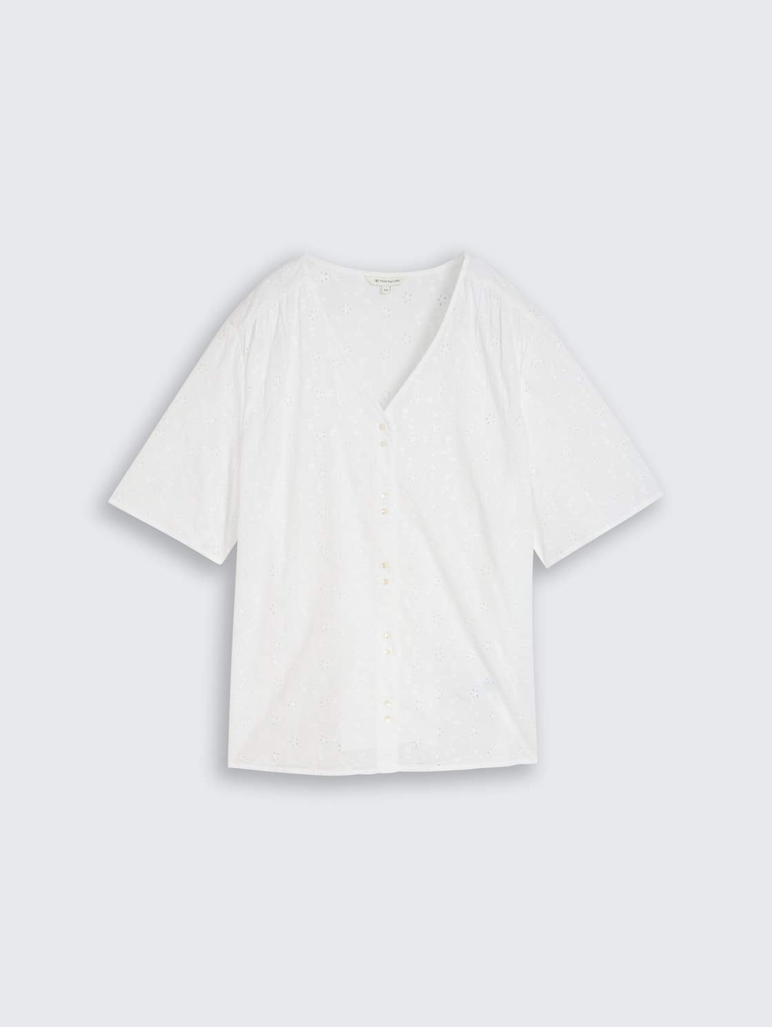 Plus Size - Bluse mit Lochstickerei - White - Vorder-Produkt-Ansicht