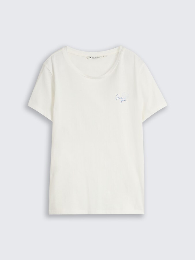 T-Shirt mit Stickerei von Denim Female, off white