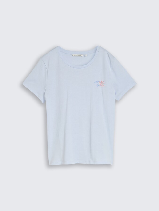 T-Shirt mit Stickerei von Denim Female, mountain sky blue