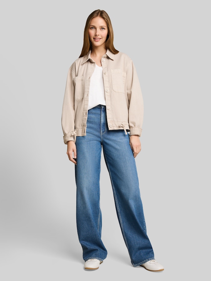 T-shirt van katoen door Denim Female, off white