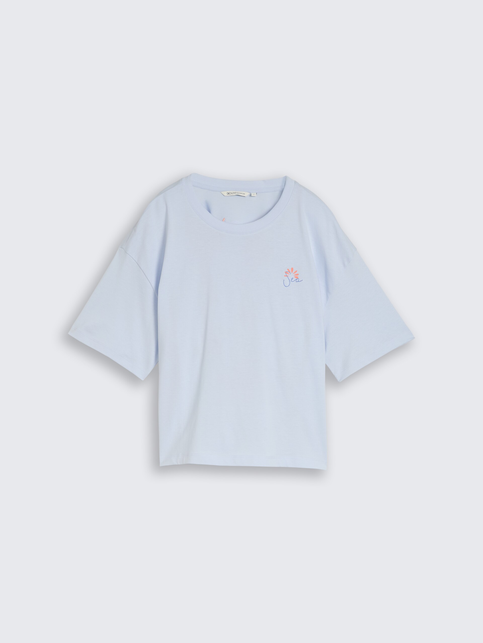 T-shirt met boxy pasvorm en print op de rug - mountain sky blue - Product vooraanzicht