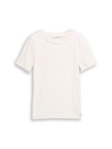 Niet geselecteerd, Slim fit T-shirt met ribbelstructuur door Tom Tailor, wit
