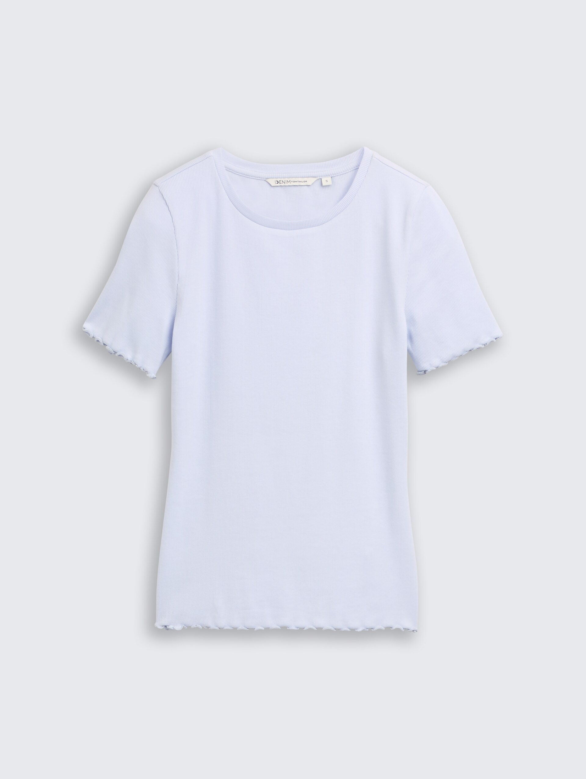 Slim fit T-shirt met ribbelstructuur - mountain sky blue - Product vooraanzicht