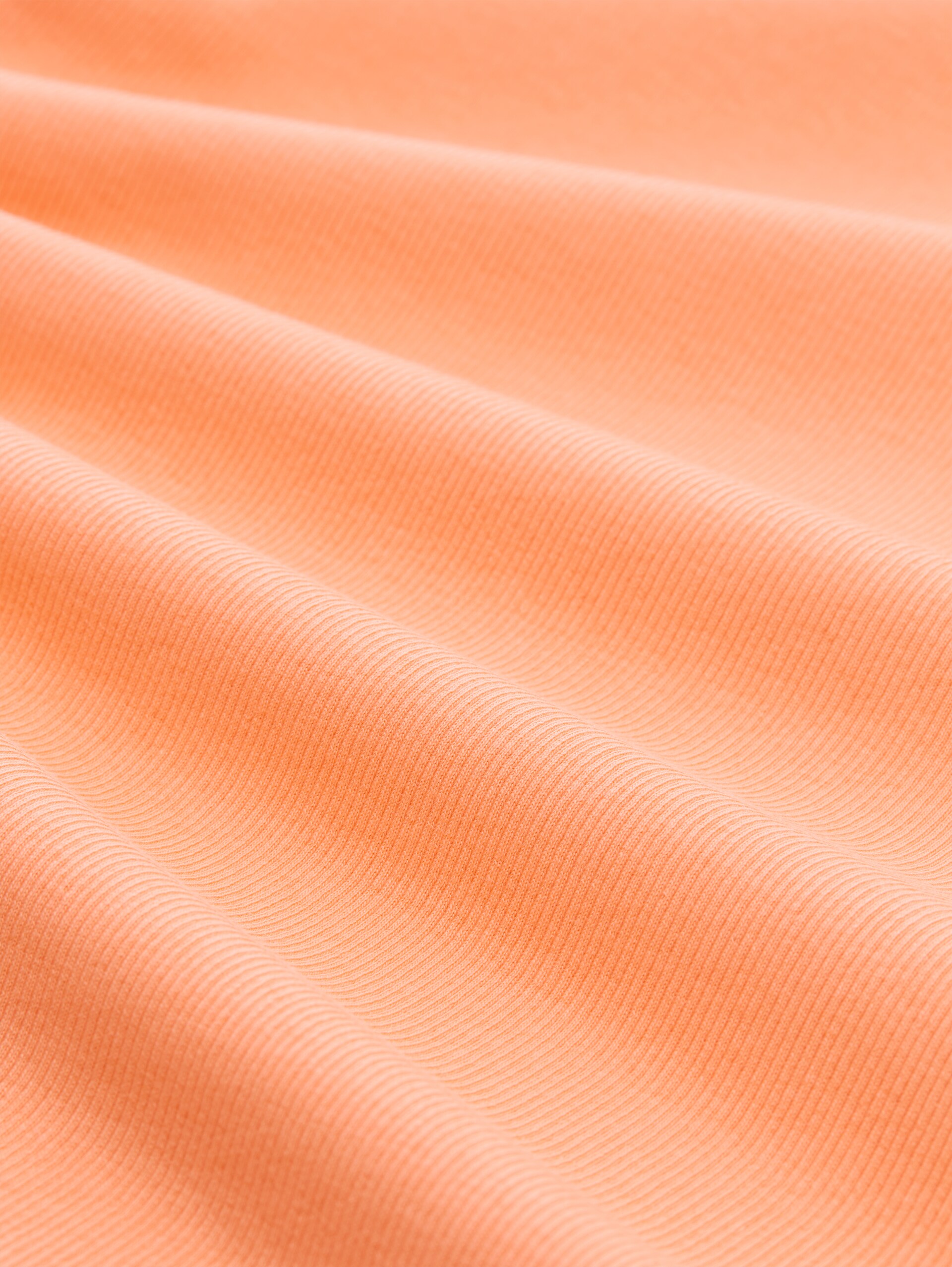 Slim fit T-shirt met ribbelstructuur - bright coral - Materiaalweergave