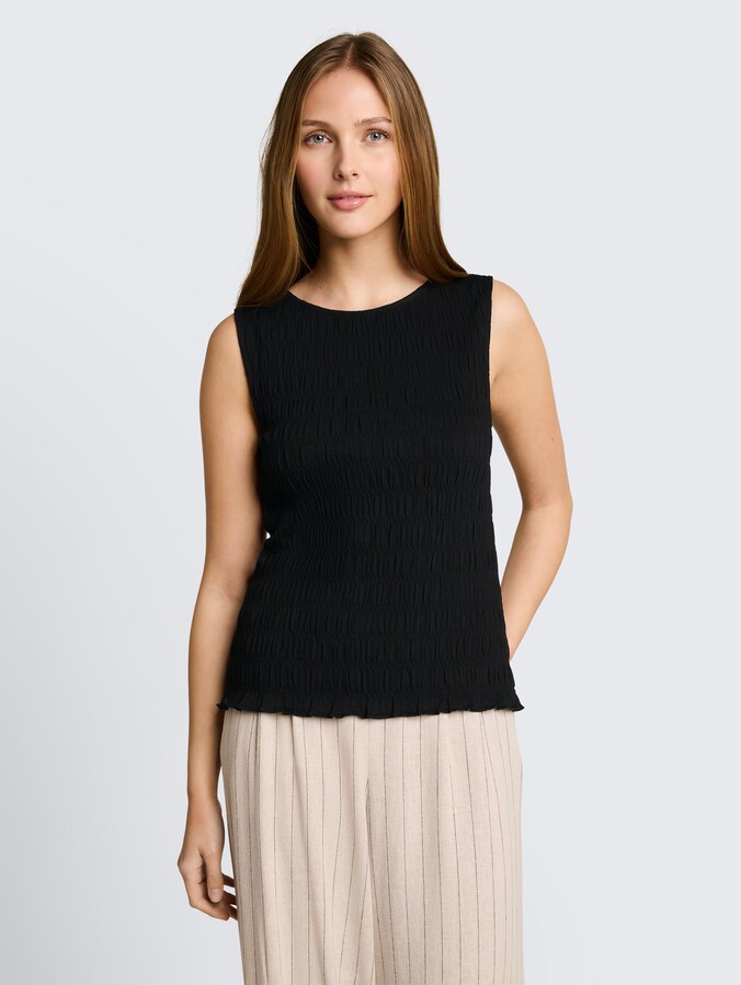 Smock Top mit Stretch von Denim Female, deep black