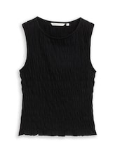 Niet geselecteerd, Gesmokte top met stretch door Tom Tailor, zwart