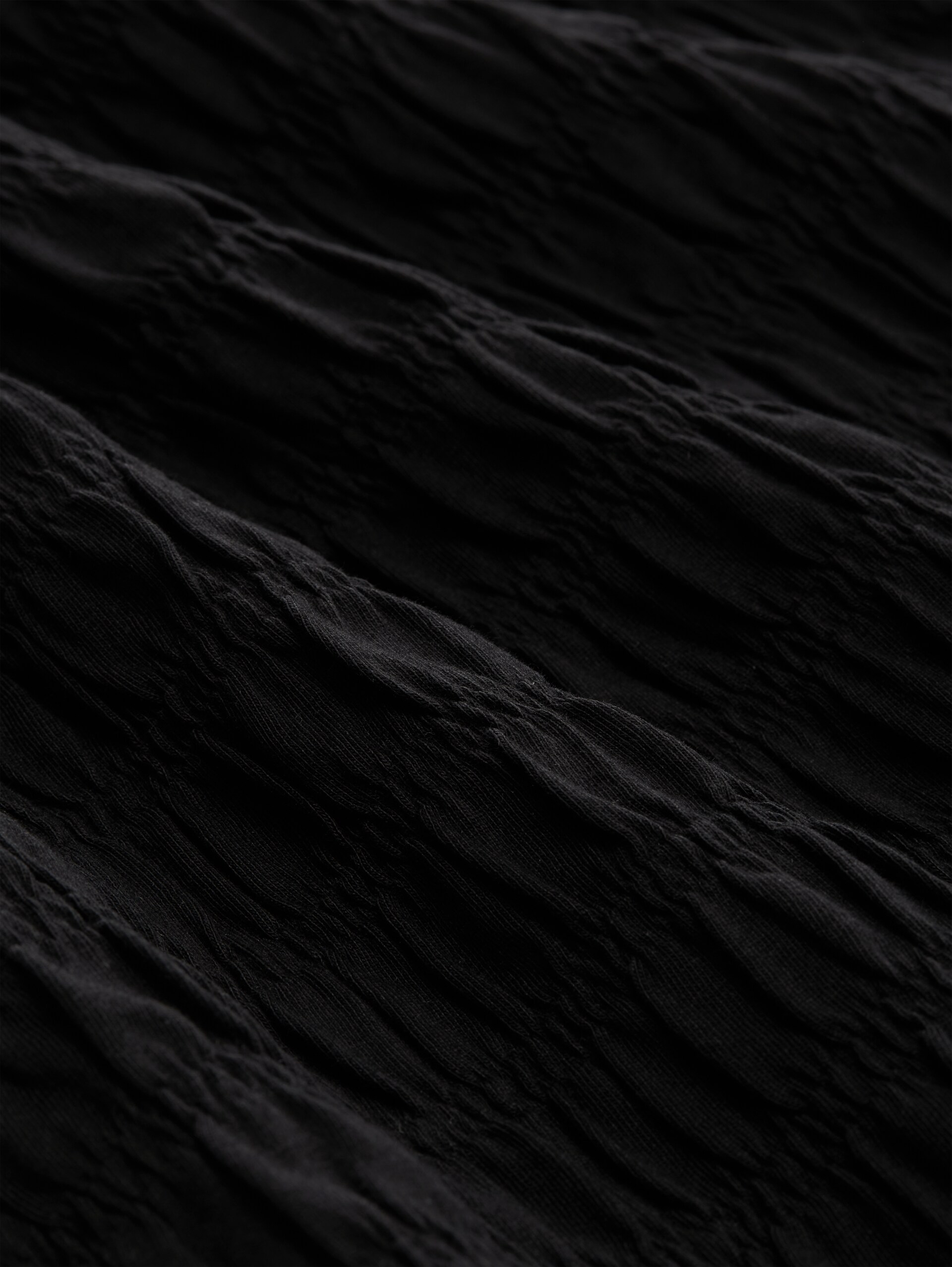 Gesmokte top met stretch - deep black - Materiaalweergave