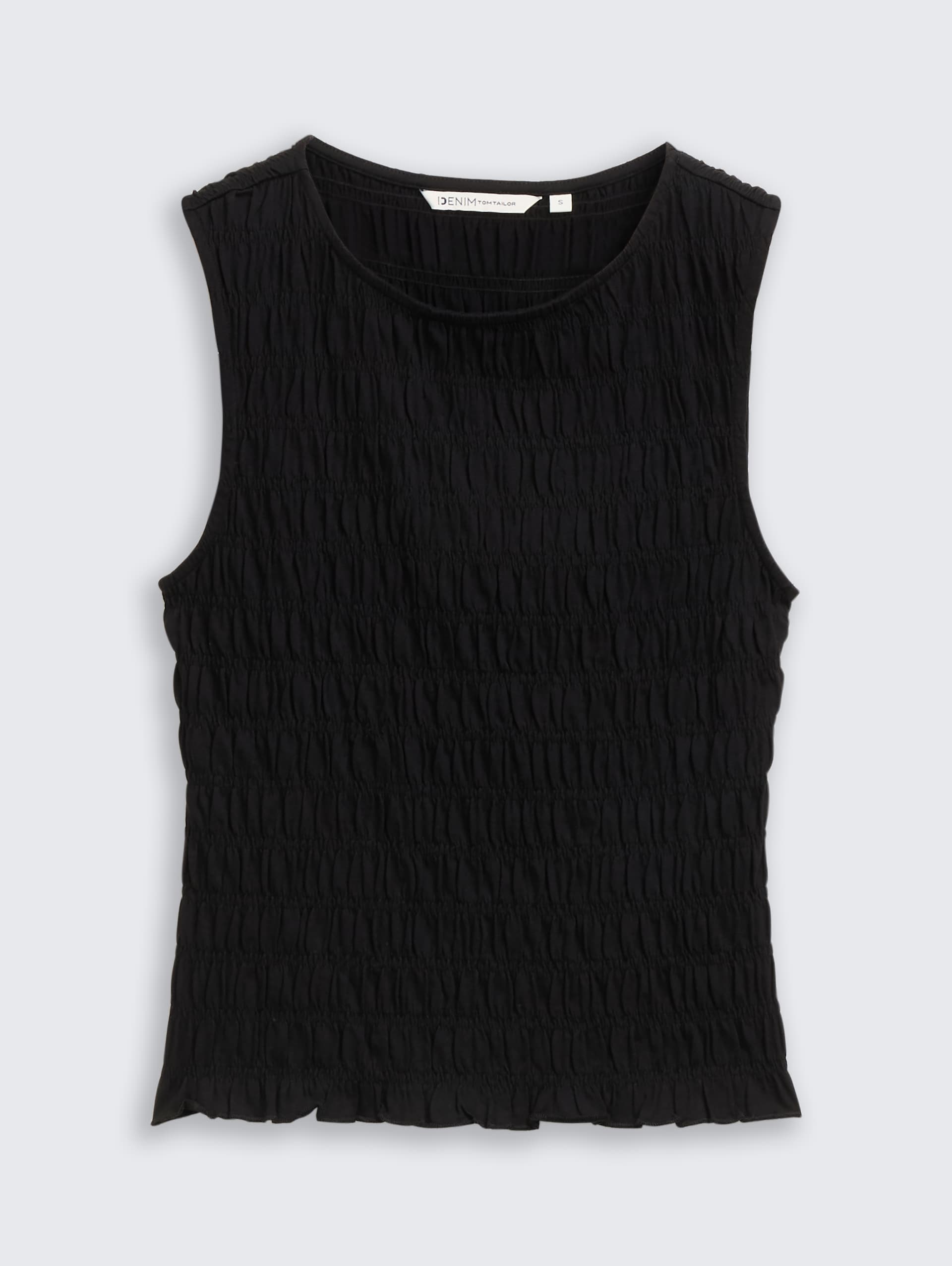 Gesmokte top met stretch - deep black - Product vooraanzicht