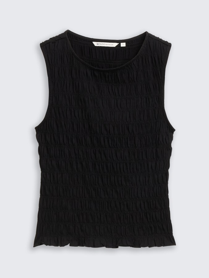 Smock Top mit Stretch von Denim Female, deep black