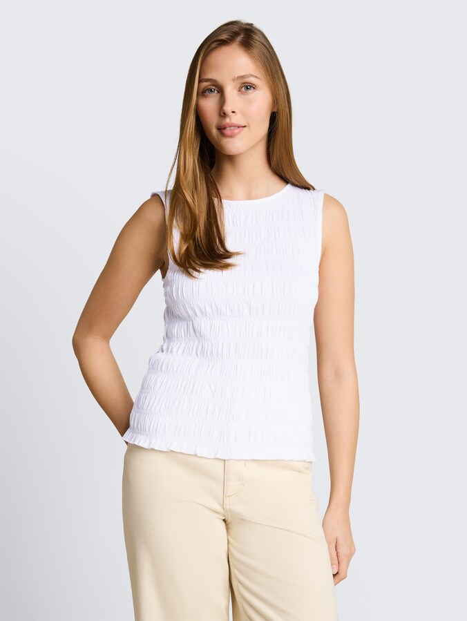 Smock Top mit Stretch von Denim Female, White