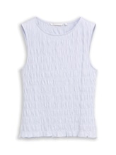 Geselecteerd, Gesmokte top met stretch door Tom Tailor, blauw