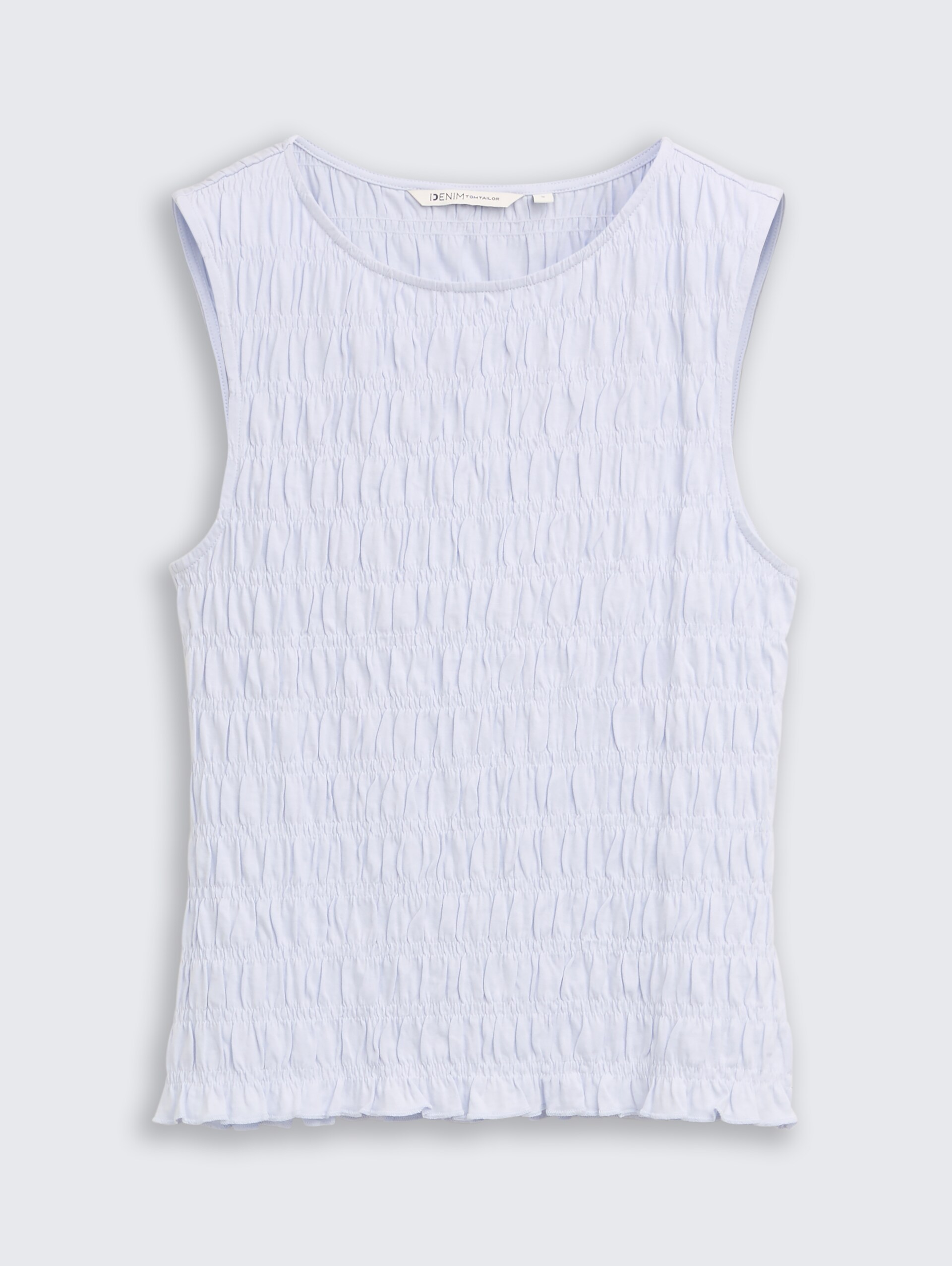Gesmokte top met stretch - mountain sky blue - Product vooraanzicht