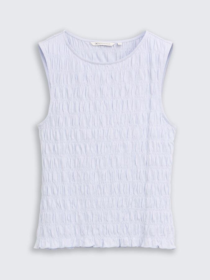 Smock Top mit Stretch von Denim Female, mountain sky blue
