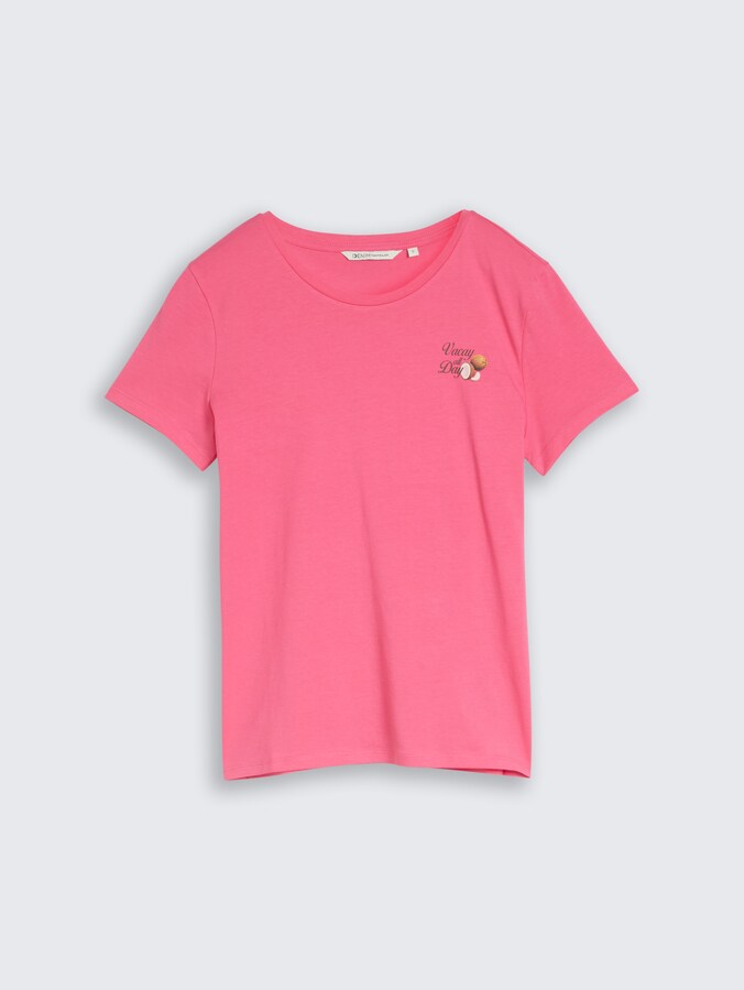 T-Shirt mit Print von Denim Female, soft bright pink