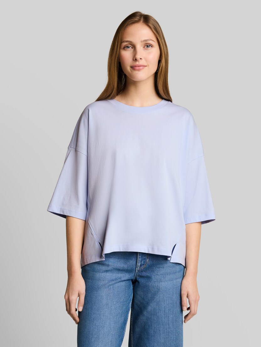 Boxy Fit T-Shirt aus Baumwolle von Denim Female, mountain sky blue