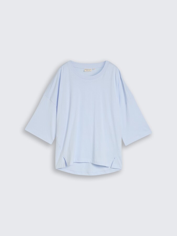 Boxy Fit T-Shirt aus Baumwolle von Denim Female, mountain sky blue