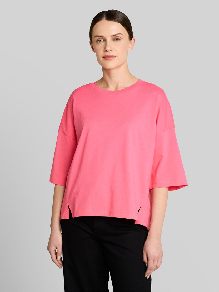 Boxy Fit T-Shirt aus Baumwolle von Denim Female, soft bright pink