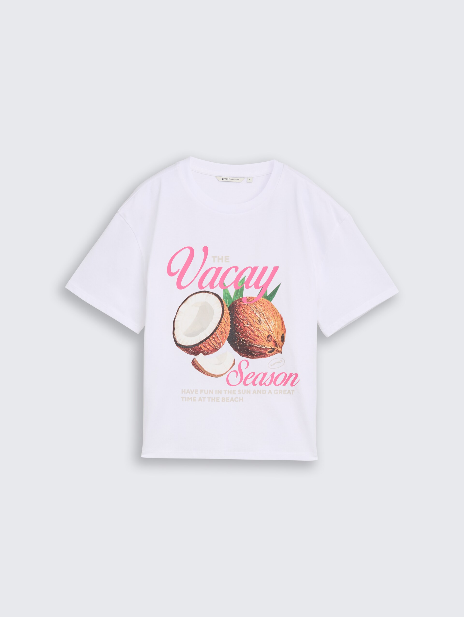 T-shirt met boxy fit en print - White - Product vooraanzicht