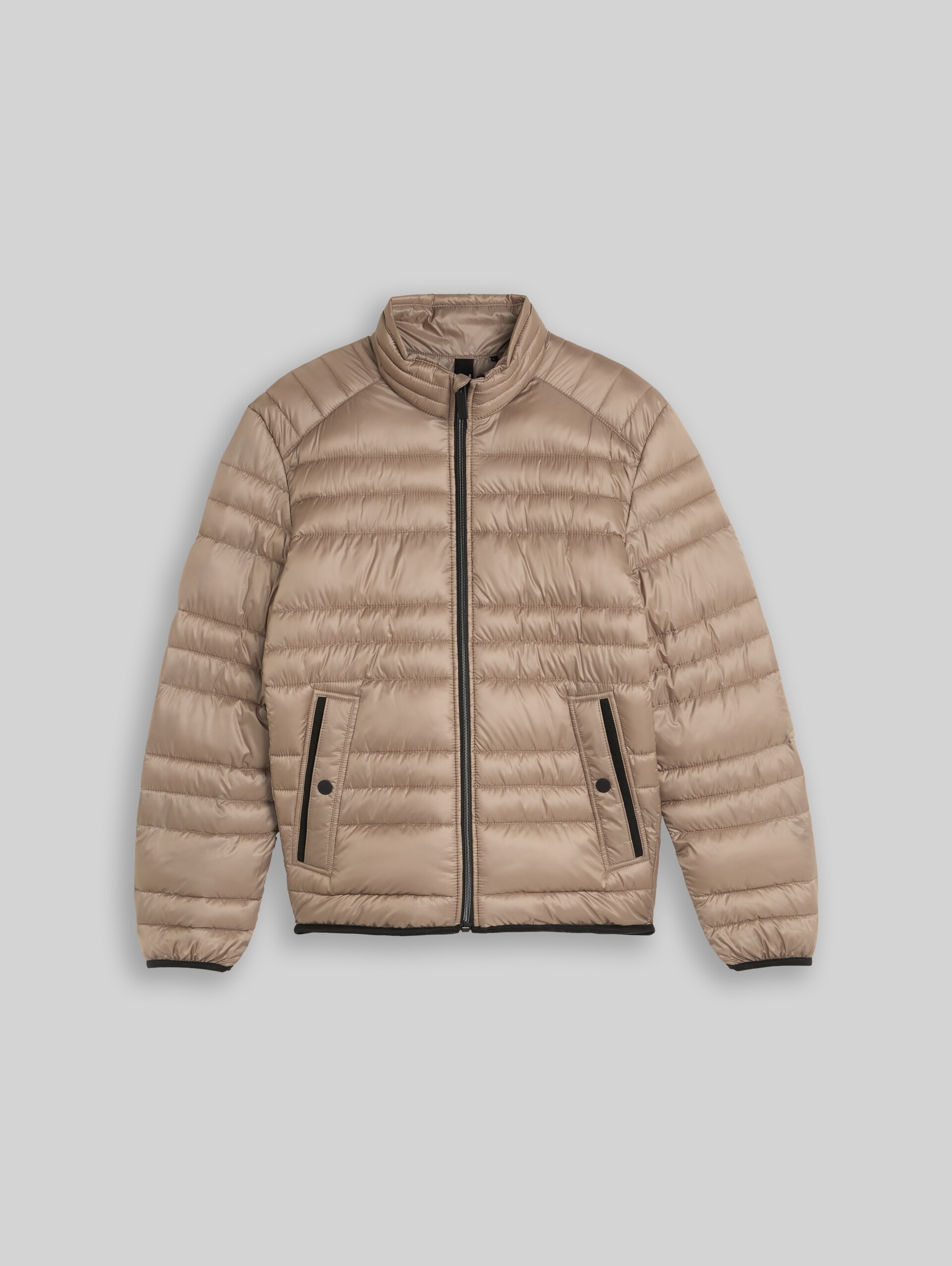 Lightweight Steppjacke mit Stehkragen - Driftwood Taupe - Vorder-Produkt-Ansicht