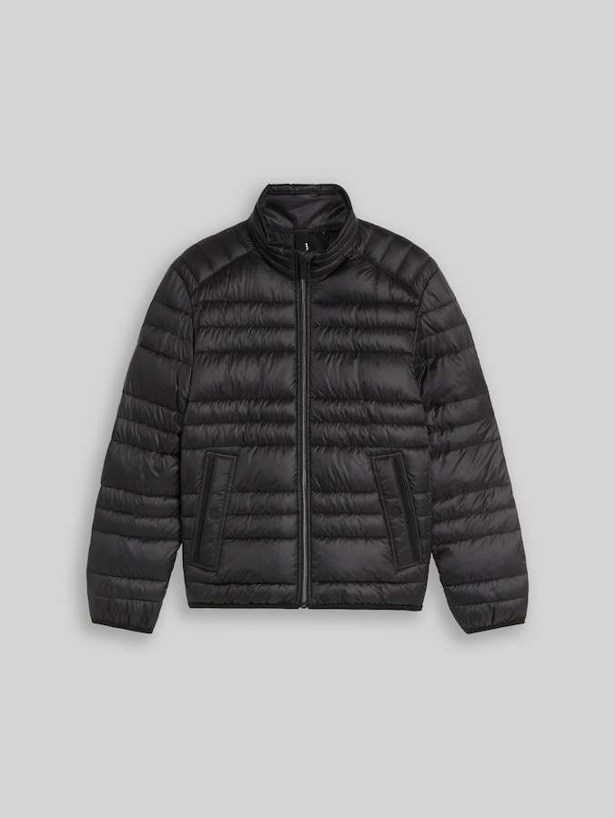 Lightweight quilted jacket with stand-up collar by Men, Black