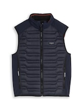 Ausgewählt, Hybrid Steppweste mit Stehkragen von Tom Tailor, blau