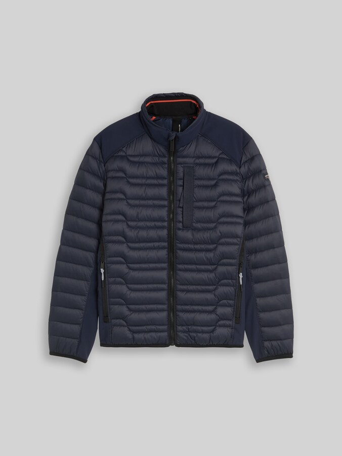 Lightweight hybrid quilted jacket with stand-up collar by Men, sky captain blue