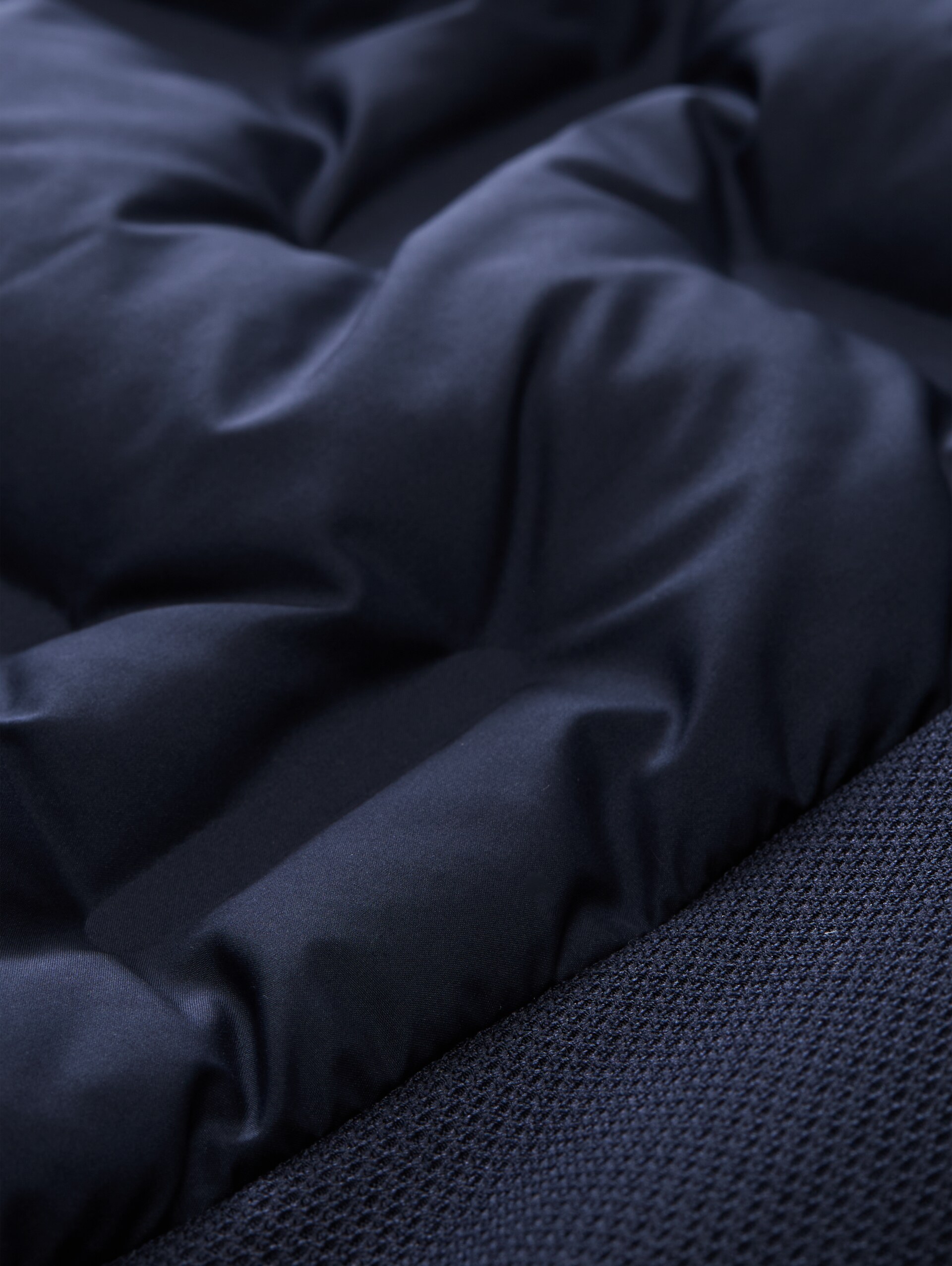 Hybride gewatteerde jas met opbergbare capuchon - sky captain blue - Detailaanzicht product