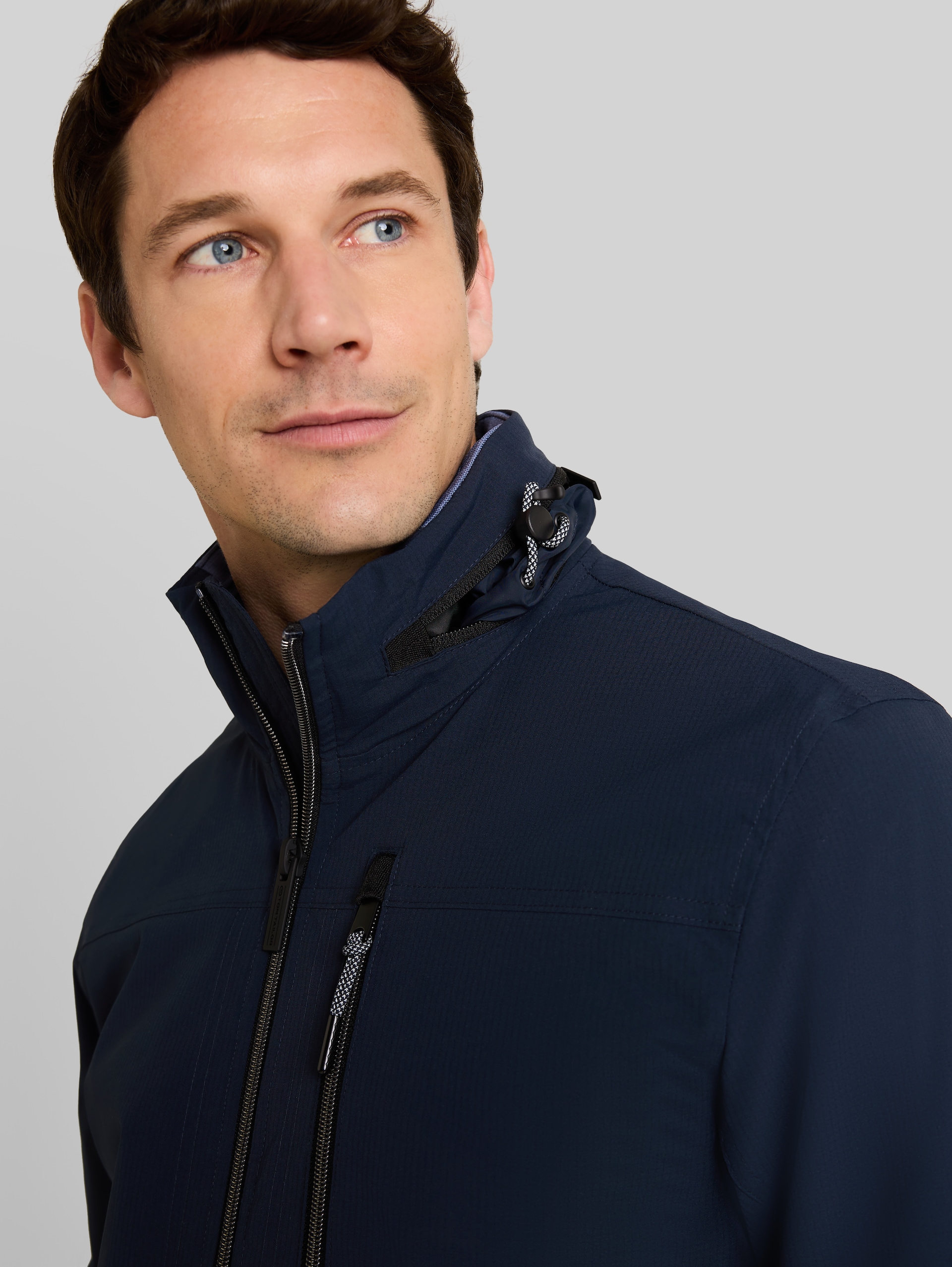 Blouson met opbergbare capuchon - sky captain blue - Detailaanzicht model