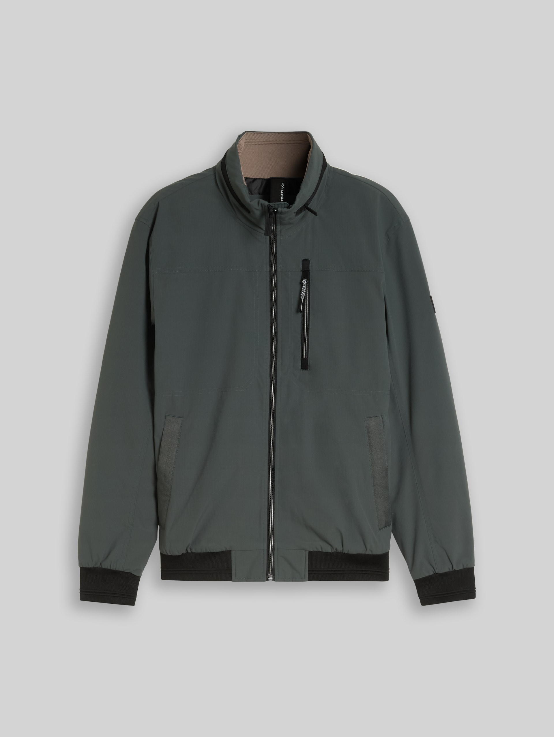 Blouson met opbergbare capuchon - Darkest Olive - Product vooraanzicht