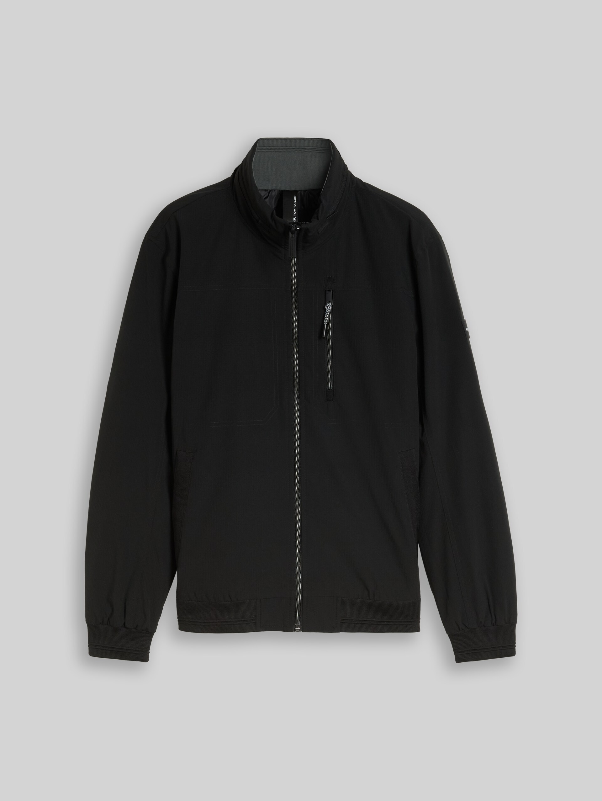 Blouson met opbergbare capuchon - Black - Product vooraanzicht