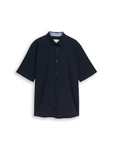 Geselecteerd, Comfort Fit seersucker overhemd met korte mouwen door Tom Tailor, blauw