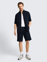 Chemise à manches courtes en seersucker Comfort Fit - sky captain blue - Vue de face du modèle