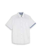 Niet geselecteerd, Regular fit katoenen overhemd met korte mouwen door Tom Tailor, wit