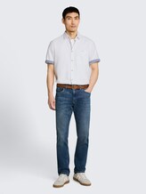 Chemise à manches courtes en coton, coupe regular - White - Vue de face du modèle