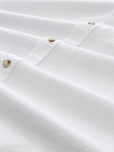 Chemise à manches courtes en coton, coupe regular - White - Vue de la matière