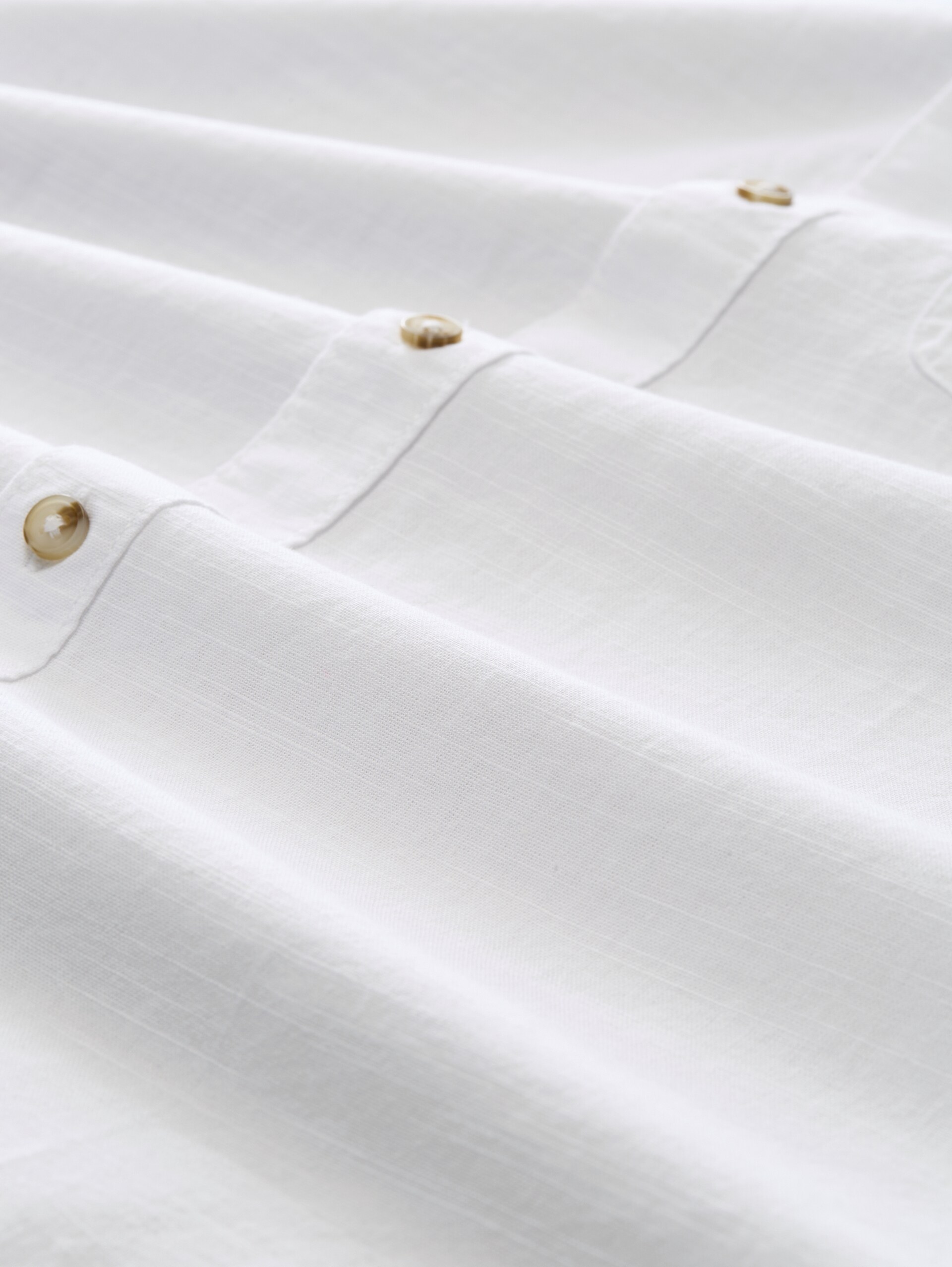 Regular fit katoenen overhemd met korte mouwen - White - Materiaalweergave