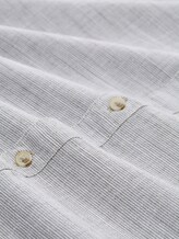 Regular fit katoenen overhemd met korte mouwen - leaf green horizontal stripe - Materiaalweergave