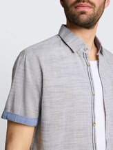 Regular fit katoenen overhemd met korte mouwen - leaf green horizontal stripe - Detailaanzicht model