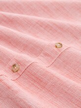 Regular fit katoenen overhemd met korte mouwen - orange red horizontal stripe - Materiaalweergave