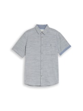 Niet geselecteerd, Regular fit katoenen overhemd met korte mouwen door Tom Tailor, blauw