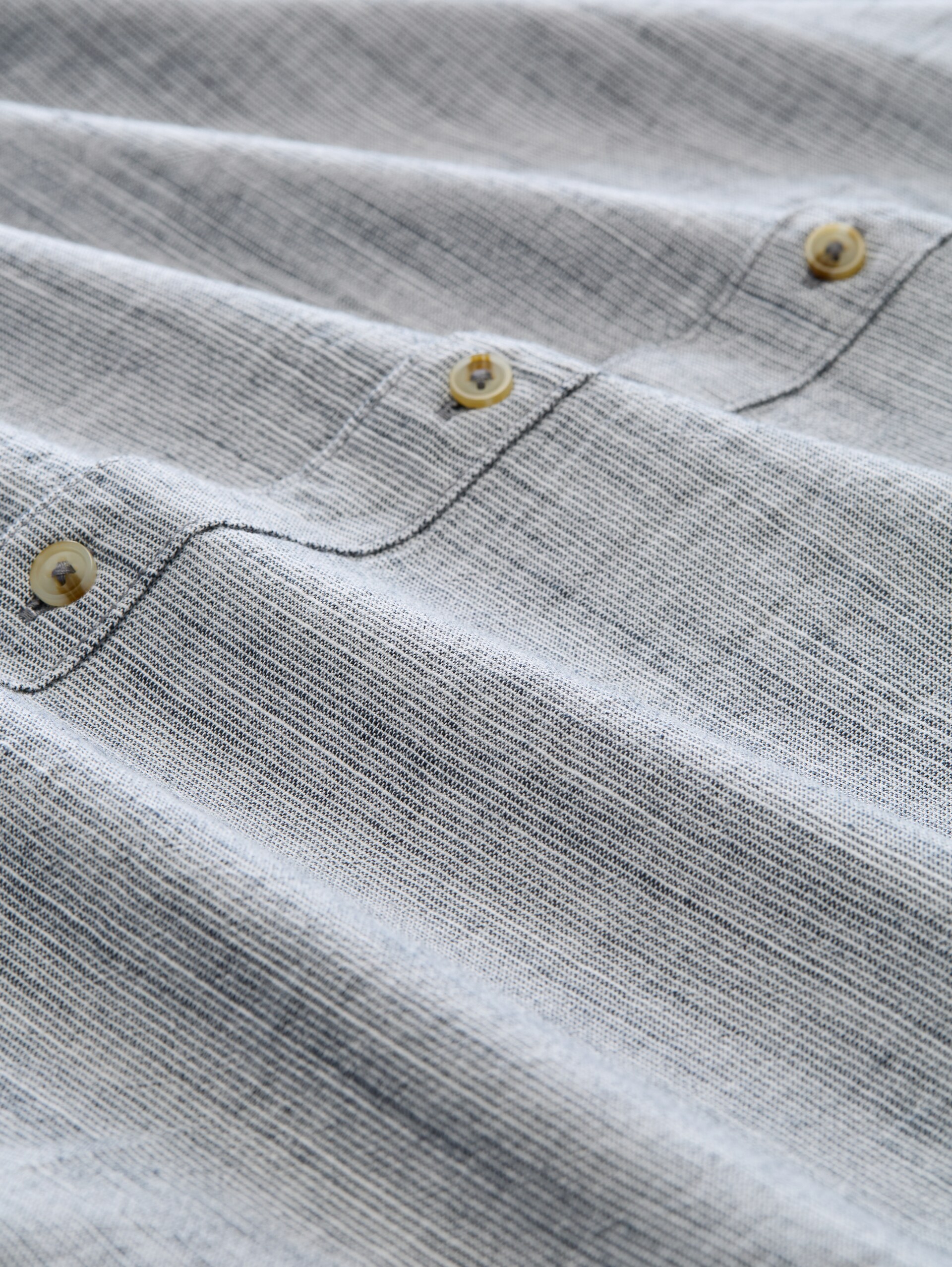 Regular Fit Kurzarmhemd aus Baumwolle - navy horizontal stripe - Material-Ansicht