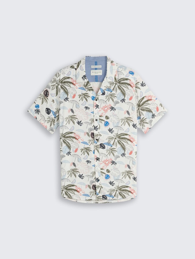 Regular Fit Resort Kurzarmhemd aus Viskose von Men, off white beach design