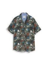 Niet geselecteerd, Regular fit resort-overhemd met korte mouwen van viscose door Tom Tailor, groen