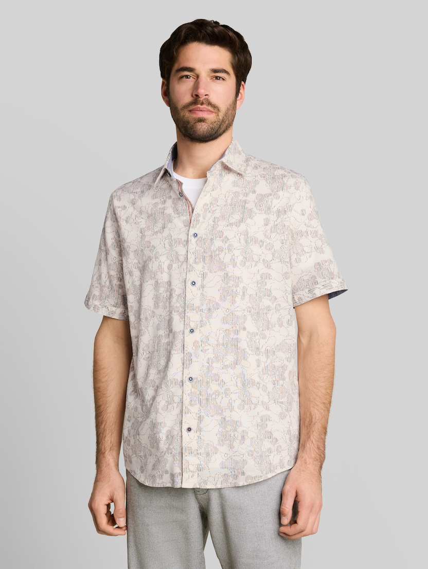Regular Fit Kurzarmhemd mit Muster von Men, off white irregular design