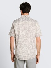 Regular fit overhemd met korte mouwen en patroon - off white irregular design - Neklijn model-achteraanzicht